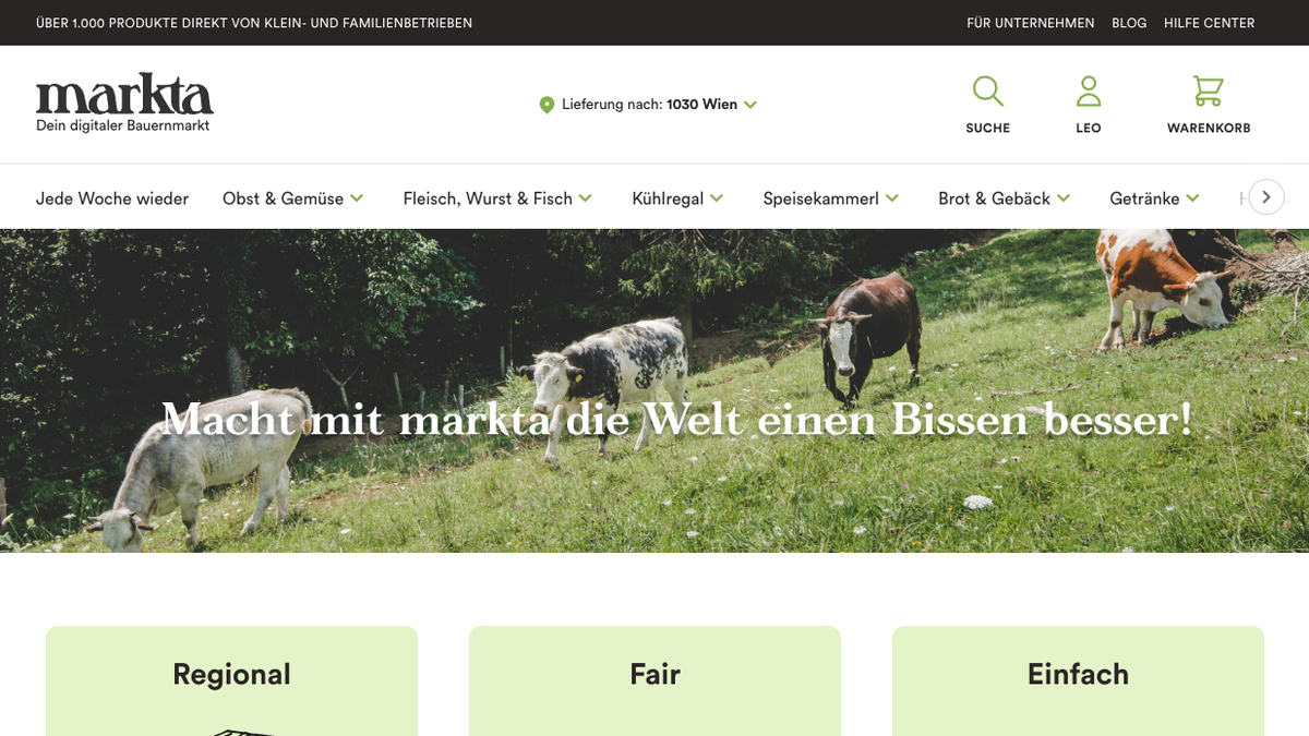 Markta website screenshot